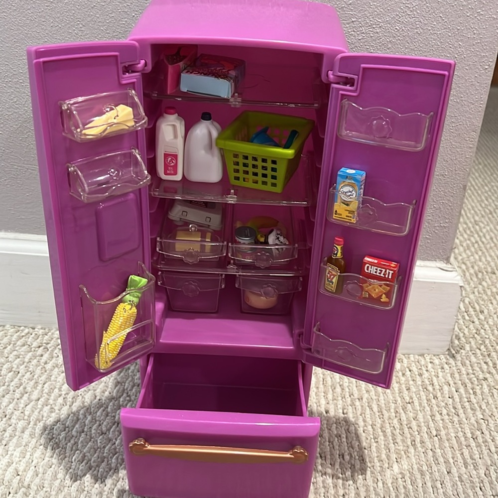 Our generation refrigerator and accessories for 18” doll